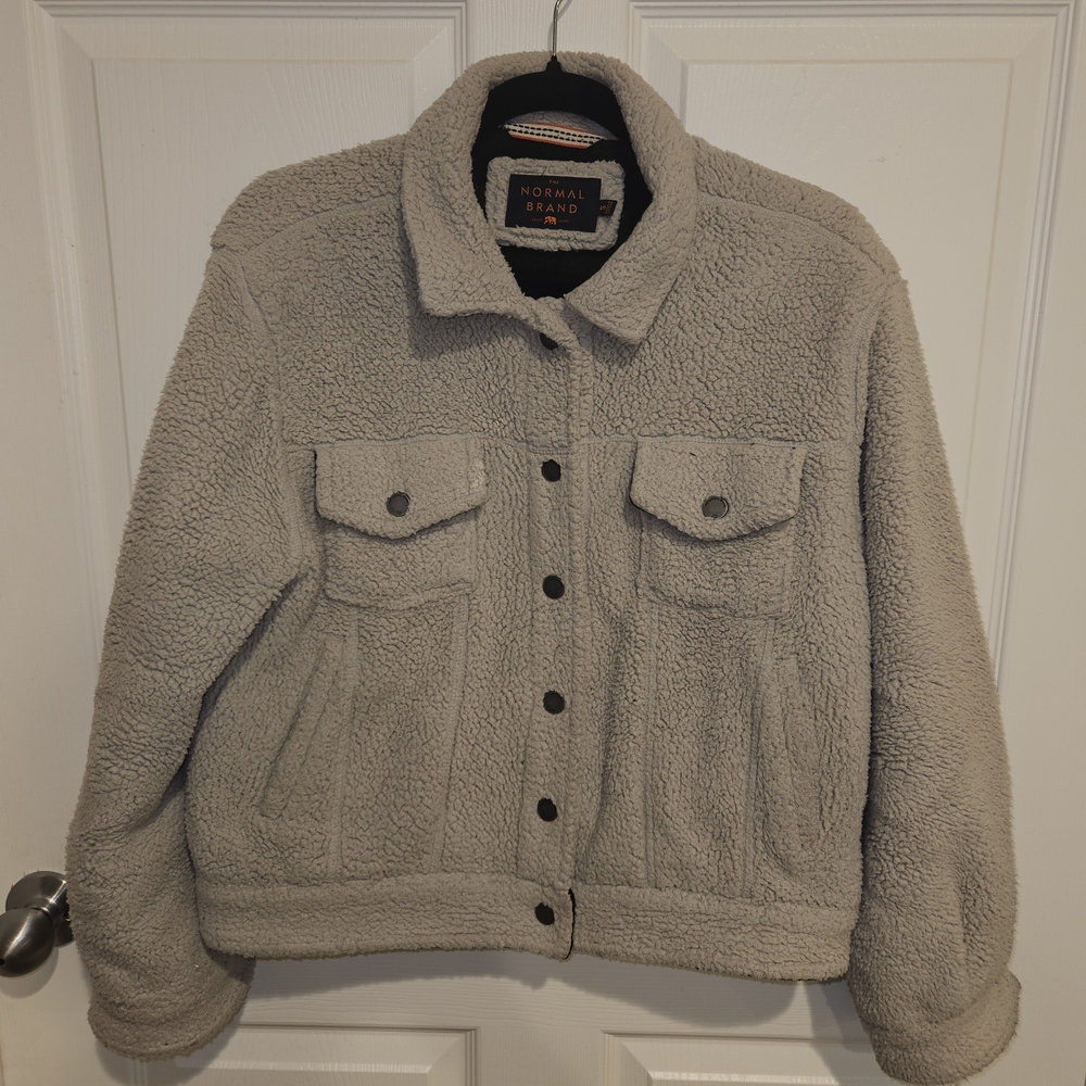 Normal Brand Men's Gray Sherpa Jacket